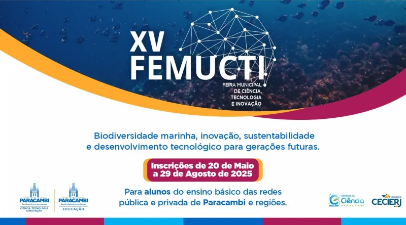 Nos dias 21 e 22 de outubro, será realizada a 15ª edição da tradicional Feira de Ciências de Paracambi (FEMUCTI). O evento tem como objetivo principal estimular o interesse pela ciência e pela pesquisa entre os estudantes e a comunidade. A iniciativa é da Secretaria Municipal de Educação, através do Espaço da Ciência de Paracambi, que também sediará o evento.